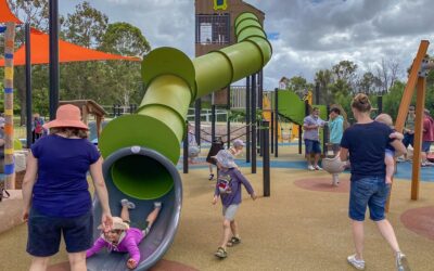 Inclusive accessible bespoke Adventure Tower with giant tube slide